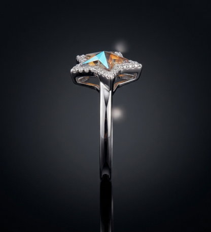 Sterling Silver Star Shape Multi-Colour CZ Ring