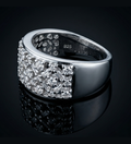 Elegant Lattice Band 925 Sterling Silver CZ Stone Ring