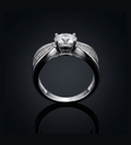 Elegant Solitaire Bow Statement Ring in 925 Sterling Silver