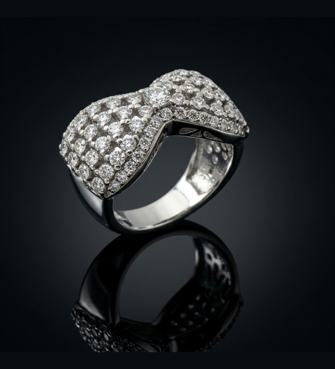 Luxury Bow Statement Ring in 925 Sterling Silver