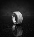 Luxurious Multi-Row CZ Band 925 Sterling Silver Ring