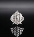 925 Sterling Silver Geometric Cluster Ring