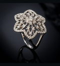 Floral Cocktail 925 Sterling Silver Ring