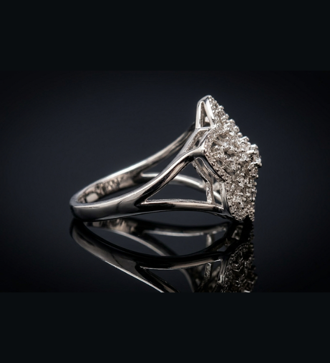 Floral Cocktail 925 Sterling Silver Ring