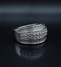 Elegant Multi-Row CZ Band 925 Sterling Silver Ring
