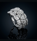 Luxurious Multi-Row CZ Statement Ring in 925 Sterling Silver