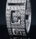 Geometric Greek Key 925 Sterling Silver Ring
