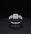 Princess Cut Halo Engagement Ring in 925 Sterling Silver