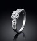 Heart Halo Promise Ring in 925 Sterling Silver