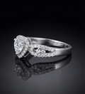 Heart Halo Promise Ring in 925 Sterling Silver