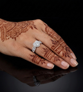 Heart Halo Promise Ring in 925 Sterling Silver