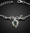925 Sterling Silver Flute & Peacock Rakhi Bracelet for Brother