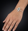 925 Sterling Silver Om Krishna Flute Rakhi Bracelet for Brother