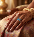 925 Sterling Silver Butterfly Blue Colour Stone Ring